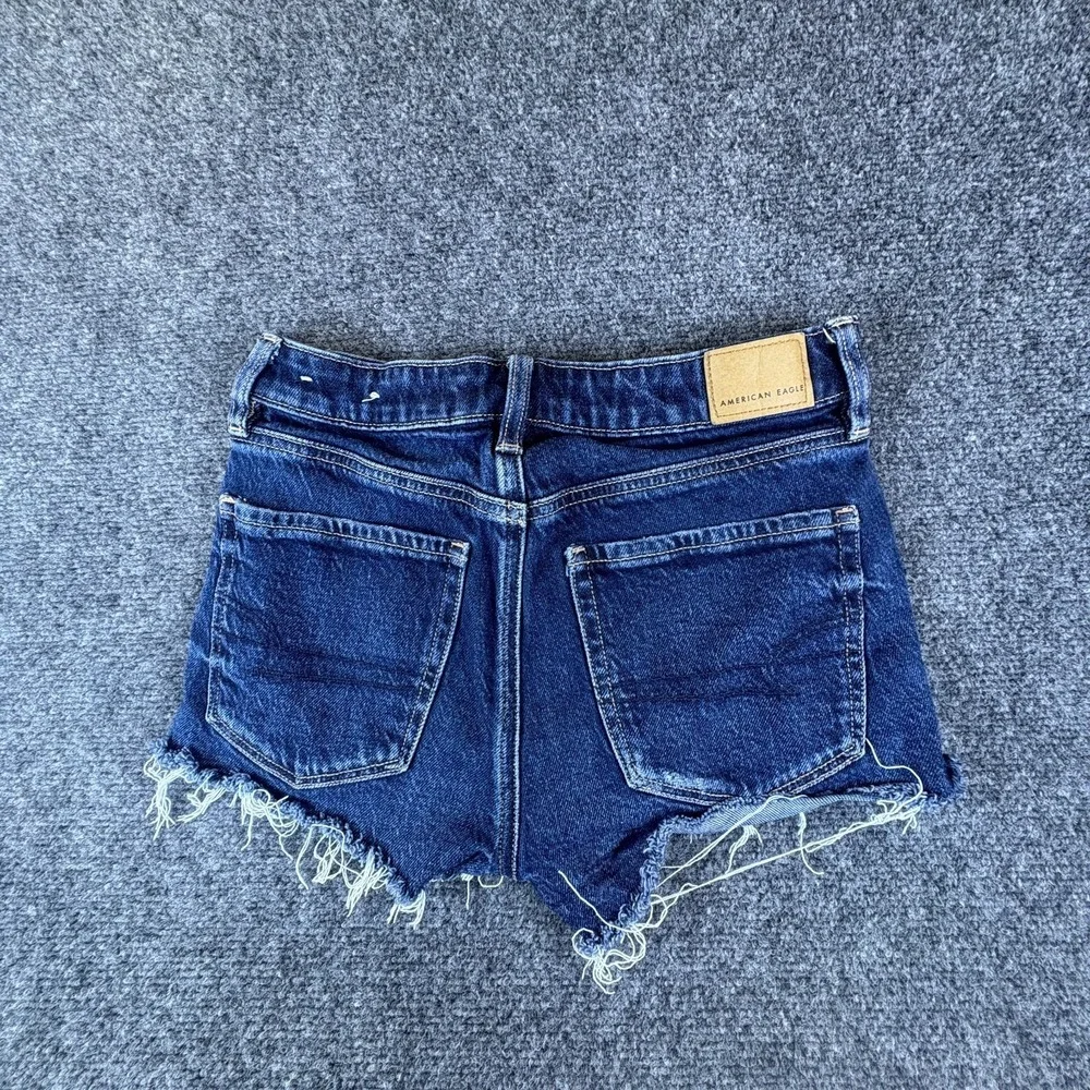 American Eagle Outfitters Cut Off Shorts Women 26x4 Blue Denim Cotton Frayed Hem